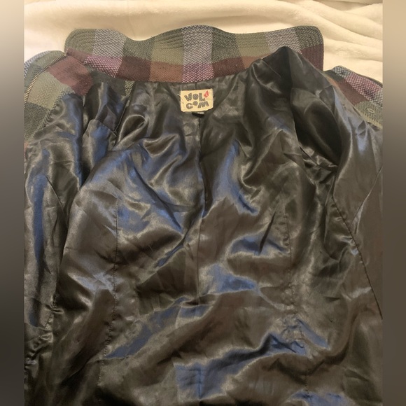 Vintage Volcom Purple Checkered Peacoat M - Picture 9 of 9